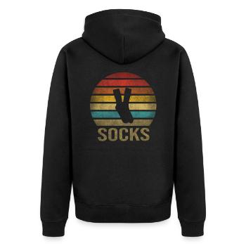 Chaussette Life Chaussettes Rétro Sunset Vintage - Veste à capuche bio Premium Unisexe - noir - Dos - Nico (187cm)
