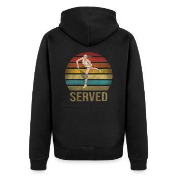 Tennis Player Let's Play Serve Served Sunset - Unisex Premium Organic Zip Hoodie - black - Back - Nico (187cm)