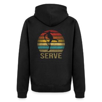 Tennis Player Let's Play Serve Served Sunset - Unisex Premium Organic Zip Hoodie - black - Back - Nico (187cm)