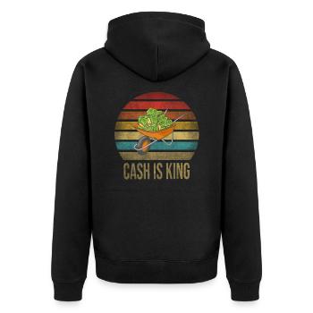 Cash Money Wheelbarrow Pushcart Sunset - Unisex Premium Organic Zip Hoodie - black - Back - Nico (187cm)
