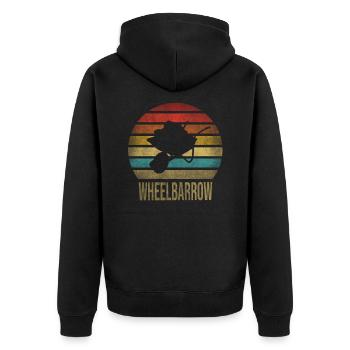 Cash Money Wheelbarrow Pushcart Sunset - Unisex Premium Organic Zip Hoodie - black - Back - Nico (187cm)
