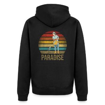 Gardening Watering Flowers Nature Plants - Unisex Premium Bio Zip Hoodie - Schwarz - Hinten - Nico (187cm)