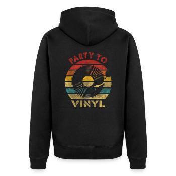 Power toVinyl Retro Vintage Music - Unisex Premium Organic Zip Hoodie - black - Back - Nico (187cm)