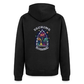 Decrime Nature Champignon Magique Coloré Trippy - Veste à capuche bio Premium Unisexe - noir - Dos - Nico (187cm)