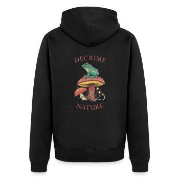 Decrime Nature Champignon Magique Coloré Grenouille - Veste à capuche bio Premium Unisexe - noir - Dos - Nico (187cm)