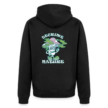 Decrime Nature Colorful Magic Mushroom Trippy - Unisex Premium Organic Zip Hoodie - black - Back - Nico (187cm)