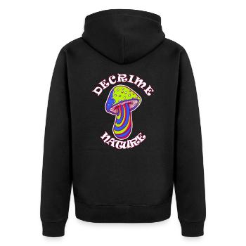Decrime Nature Champignon Magique Coloré Trippy - Veste à capuche bio Premium Unisexe - noir - Dos - Nico (187cm)