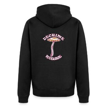 Decrime Nature Champignon Magique Coloré Trippy - Veste à capuche bio Premium Unisexe - noir - Dos - Nico (187cm)