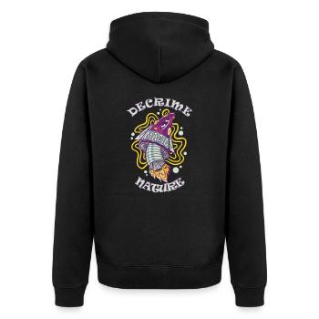 Decrime Nature Coloré Magic Mushroom Rocket - Veste à capuche bio Premium Unisexe - noir - Dos - Nico (187cm)