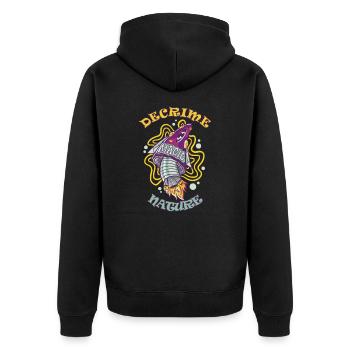 Decrime Nature Coloré Magic Mushroom Rocket - Veste à capuche bio Premium Unisexe - noir - Dos - Nico (187cm)