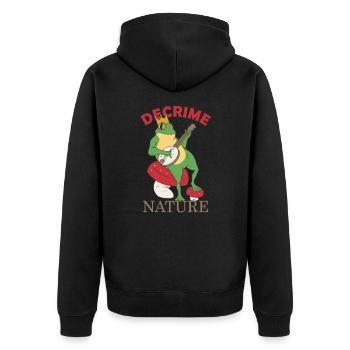 Decrime Nature Colorful Mushroom Frog - Unisex Premium Bio Zip Hoodie - Schwarz - Hinten - Nico (187cm)