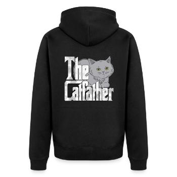 Cat Dad The Catfather Crazy Cat Father Kitty Daddy - Veste à capuche bio Premium Unisexe - noir - Dos - Nico (187cm)