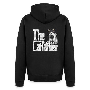 Cat Dad The Catfather Crazy Cat Father Kitty Daddy - Veste à capuche bio Premium Unisexe - noir - Dos - Nico (187cm)