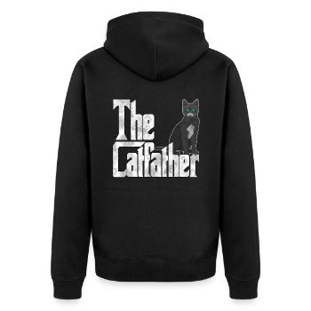 Cat Dad The Catfather Crazy Cat Father Kitty Daddy - Veste à capuche bio Premium Unisexe - noir - Dos - Nico (187cm)