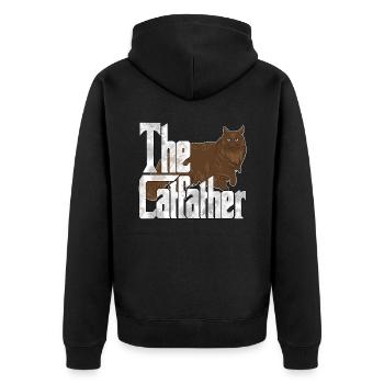 Cat Dad The Catfather Crazy Cat Father Kitty Daddy - Veste à capuche bio Premium Unisexe - noir - Dos - Nico (187cm)