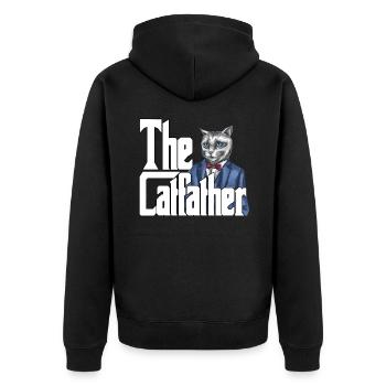 Cat Dad The Catfather Crazy Cat Father Kitty Daddy - Veste à capuche bio Premium Unisexe - noir - Dos - Nico (187cm)