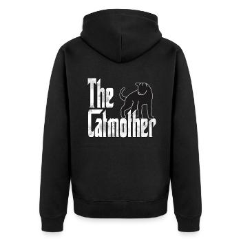 Chat Maman La Catmère Chat Folle Chat Mère Kitty Maman - Veste à capuche bio Premium Unisexe - noir - Dos - Nico (187cm)