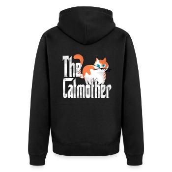 Chat Maman La Catmère Chat Folle Chat Mère Kitty Maman - Veste à capuche bio Premium Unisexe - noir - Dos - Nico (187cm)