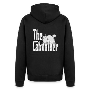 Chat Maman La Catmère Chat Folle Chat Mère Kitty Maman - Veste à capuche bio Premium Unisexe - noir - Dos - Nico (187cm)