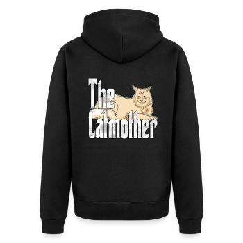 Chat Maman La Catmère Chat Folle Chat Mère Kitty Maman - Veste à capuche bio Premium Unisexe - noir - Dos - Nico (187cm)
