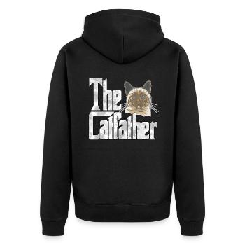 Cat Dad The Catfather Crazy Cat Father Kitty Daddy - Veste à capuche bio Premium Unisexe - noir - Dos - Nico (187cm)