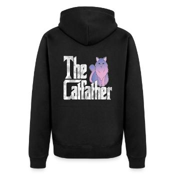 Cat Dad The Catfather Crazy Cat Father Kitty Daddy - Veste à capuche bio Premium Unisexe - noir - Dos - Nico (187cm)