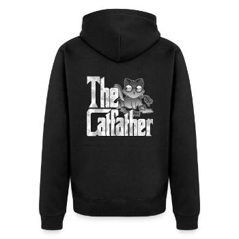 Cat Dad The Catfather Crazy Cat Father Kitty Daddy - Veste à capuche bio Premium Unisexe - noir - Dos - Nico (187cm)