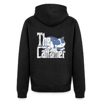 Cat Dad The Catfather Crazy Cat Father Kitty Daddy - Veste à capuche bio Premium Unisexe - noir - Dos - Nico (187cm)