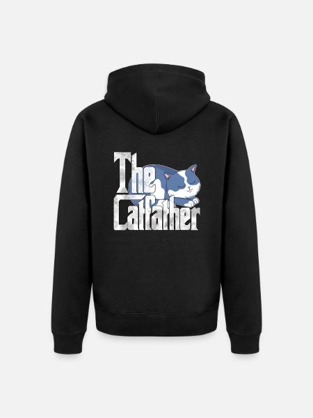 Cat Dad The Catfather Crazy Cat Father Kitty Daddy - Premium økologisk unisex-hættejakke - sort