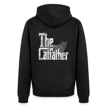 Cat Dad The Catfather Crazy Cat Father Kitty Daddy - Veste à capuche bio Premium Unisexe - noir - Dos - Nico (187cm)