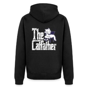Cat Dad The Catfather Crazy Cat Father Kitty Daddy - Veste à capuche bio Premium Unisexe - noir - Dos - Nico (187cm)