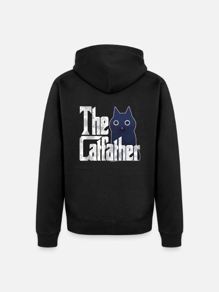 Cat Dad The Catfather Crazy Cat Father Kitty Daddy - Premium økologisk unisex-hættejakke - sort