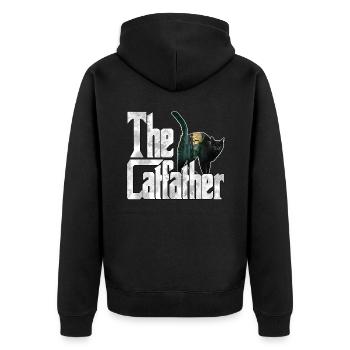 Cat Dad The Catfather Crazy Cat Father Kitty Daddy - Veste à capuche bio Premium Unisexe - noir - Dos - Nico (187cm)
