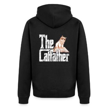 Cat Dad The Catfather Crazy Cat Father Kitty Daddy - Veste à capuche bio Premium Unisexe - noir - Dos - Nico (187cm)