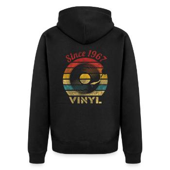 Depuis 1967 Vinyle Rétro Vintage Musique - Veste à capuche bio Premium Unisexe - noir - Dos - Nico (187cm)