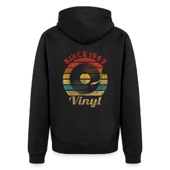 Depuis 1969 Vinyle Rétro Vintage Musique - Veste à capuche bio Premium Unisexe - noir - Dos - Nico (187cm)