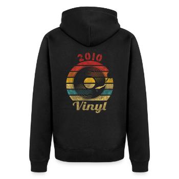 2010 Vinyle Retro Record Vintage Music - Veste à capuche bio Premium Unisexe - noir - Dos - Nico (187cm)