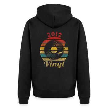 2012 Vinyle Retro Record Vintage Music - Veste à capuche bio Premium Unisexe - noir - Dos - Nico (187cm)