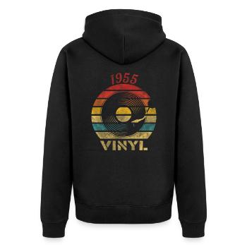 1955 Vinyle Rétro Vintage Music - Veste à capuche bio Premium Unisexe - noir - Dos - Nico (187cm)