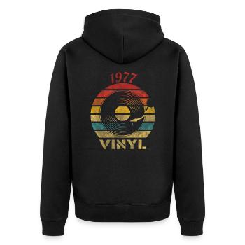 1977 Vinyle Rétro Vintage Music - Veste à capuche bio Premium Unisexe - noir - Dos - Nico (187cm)