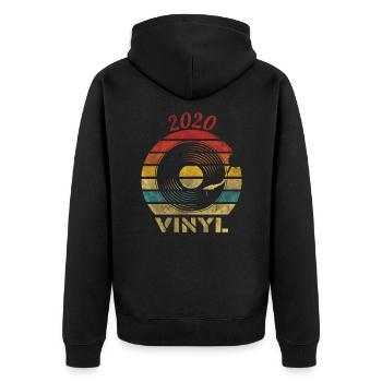2020 Vinyle Rétro Record Musique Vintage - Veste à capuche bio Premium Unisexe - noir - Dos - Nico (187cm)