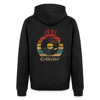 1991 Vinyle Retro Vintage Music - Veste à capuche bio Premium Unisexe - noir - Dos - Nico (187cm)