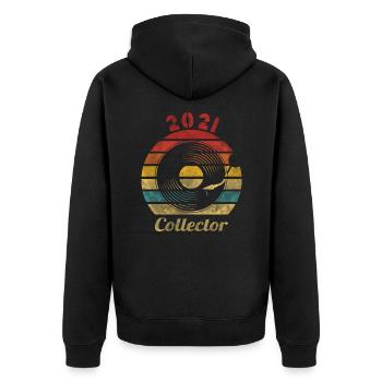 2021 Vinyle Rétro Record Vintage Music - Veste à capuche bio Premium Unisexe - noir - Dos - Nico (187cm)