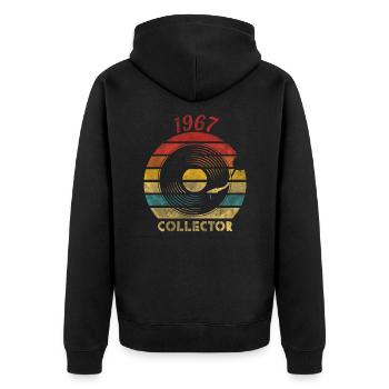 1967 Vinyl Retro Vintage Music - Unisex Premium Bio Zip Hoodie - Schwarz - Hinten - Nico (187cm)