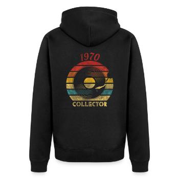 1970 Vinyle Rétro Vintage Music - Veste à capuche bio Premium Unisexe - noir - Dos - Nico (187cm)