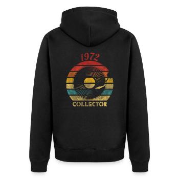 1972 Vinyl Retro Vintage Music - Unisex Premium Bio Zip Hoodie - Schwarz - Hinten - Nico (187cm)