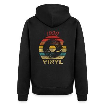 1990 Vinyle Retro Vintage Music - Veste à capuche bio Premium Unisexe - noir - Dos - Nico (187cm)