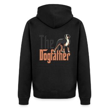 Chien de montagne suisse Papa Dogfather Chiens Papa Fa - Veste à capuche bio Premium Unisexe - noir - Dos - Nico (187cm)