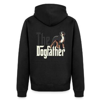 Chien de montagne suisse Papa Dogfather Chiens Papa Fa - Veste à capuche bio Premium Unisexe - noir - Dos - Nico (187cm)