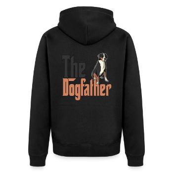 Chien de montagne suisse Papa Dogfather Chiens Papa Fa - Veste à capuche bio Premium Unisexe - noir - Dos - Nico (187cm)